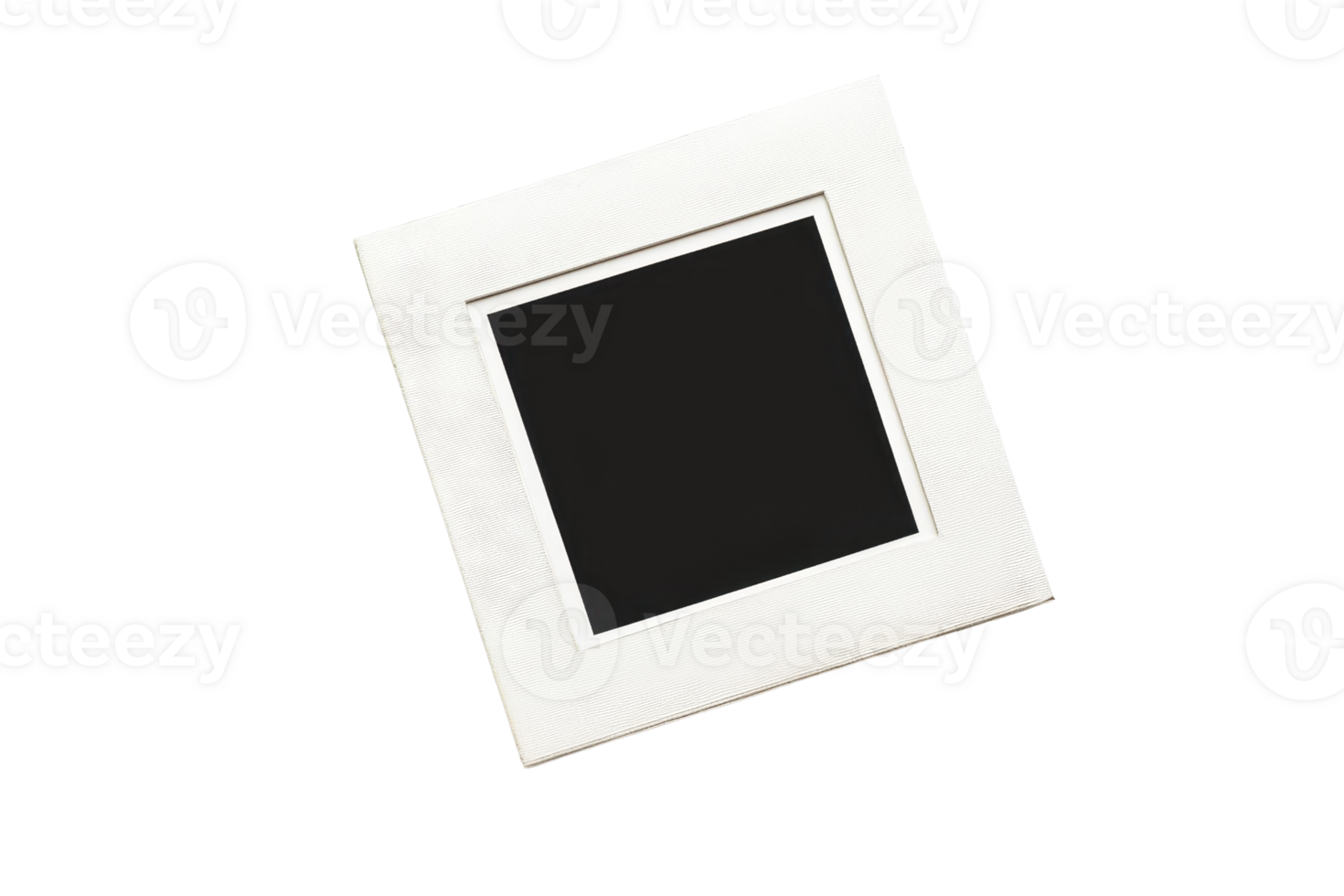 Empty square picture frame isolated on a transparent background. Perfect for artwork, photography display, or decorative purposes. png