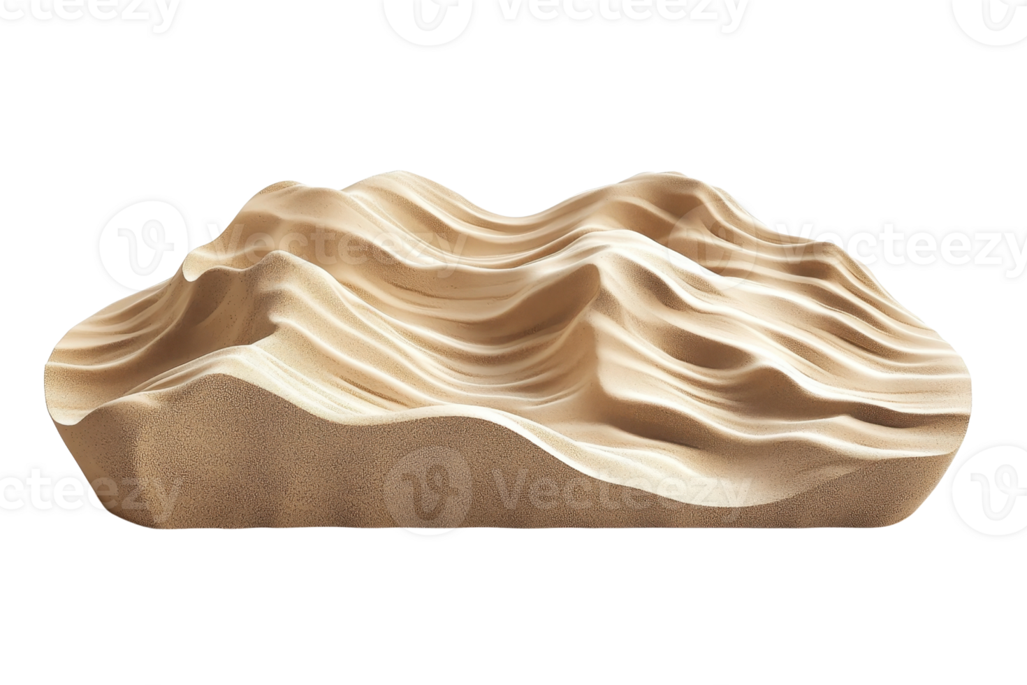Intricate wooden terrain model with smooth curves, representing natural landscape features and topographic details in relief. png