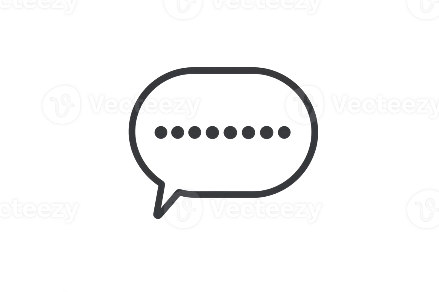 Simple black speech bubble icon on a transparent background. symbolizing communication, messaging, and conversation in digital media. png