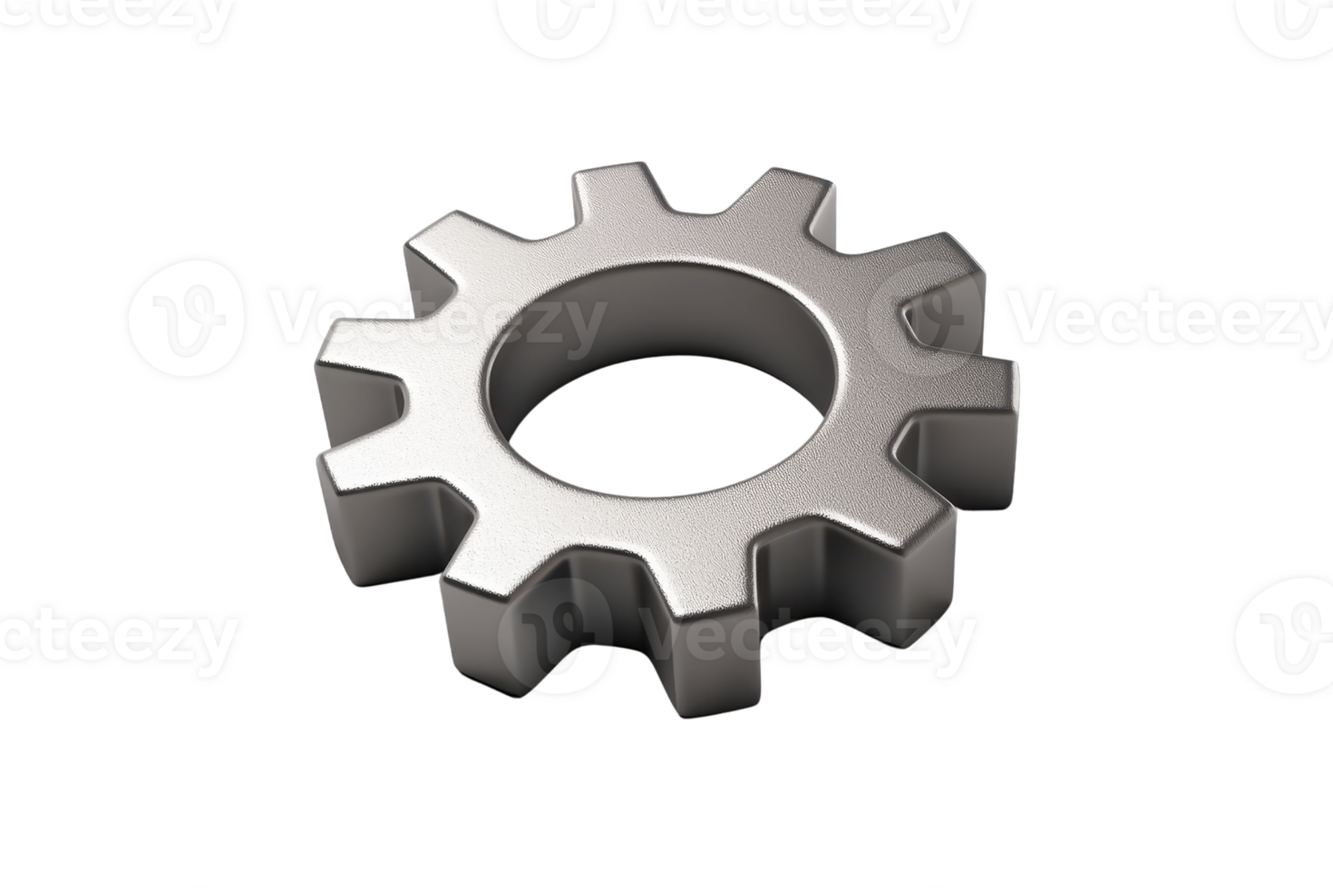 Metal gear mechanism with teeth, isolated on transparent background. symbolizing technology, industry, and mechanical engineering concepts. png