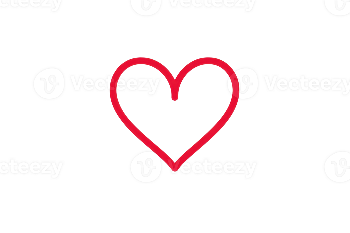 Minimalistic red heart outline on transparent background. ideal for themes of love, romance, and Valentine's Day. Perfect for design projects. png