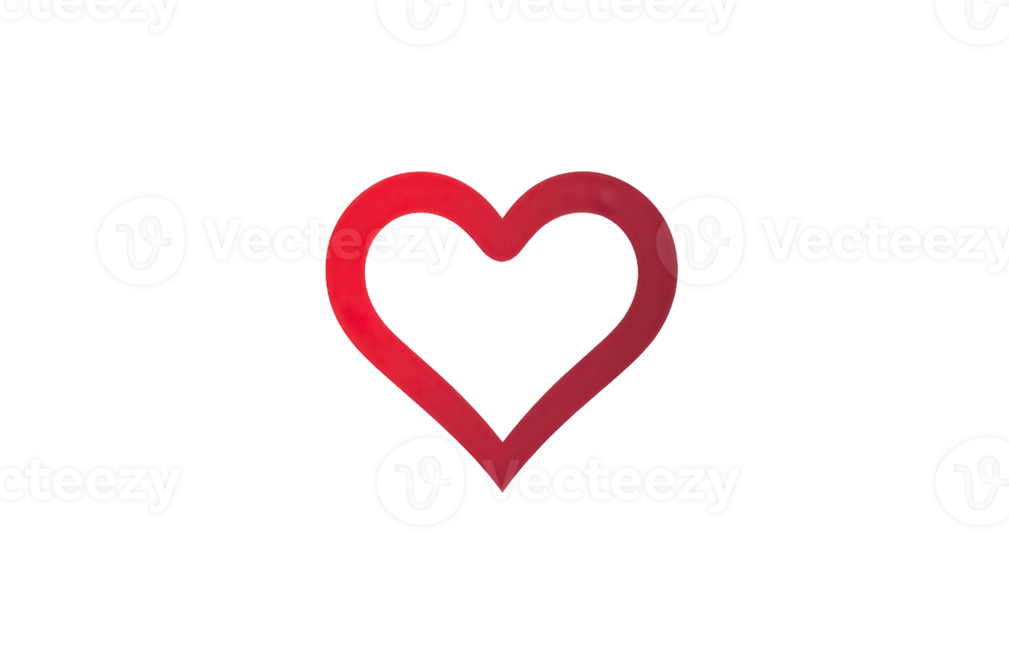Minimalist red heart icon on transparent background symbolizing love, affection, and connection in a simple design. Ideal for web and print. png