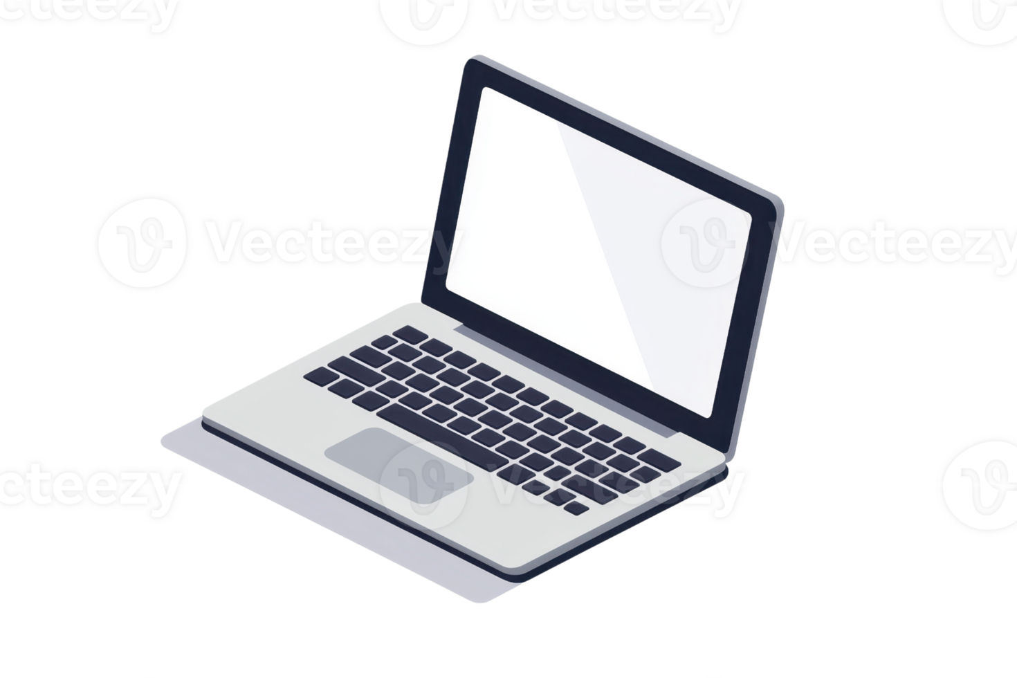 Modern laptop illustration depicting sleek design and functionality, isolated on transparent background. perfect for tech and business themes. png