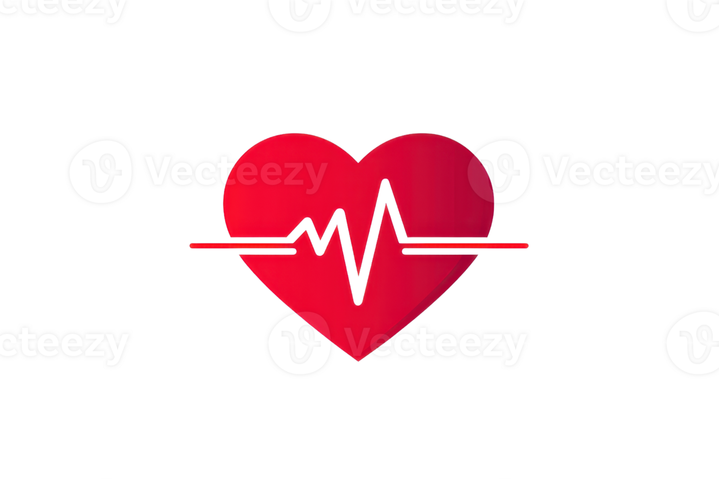 Red heart symbol with a heartbeat line, representing health and vitality. Ideal for medical, wellness, and lifestyle concepts. png