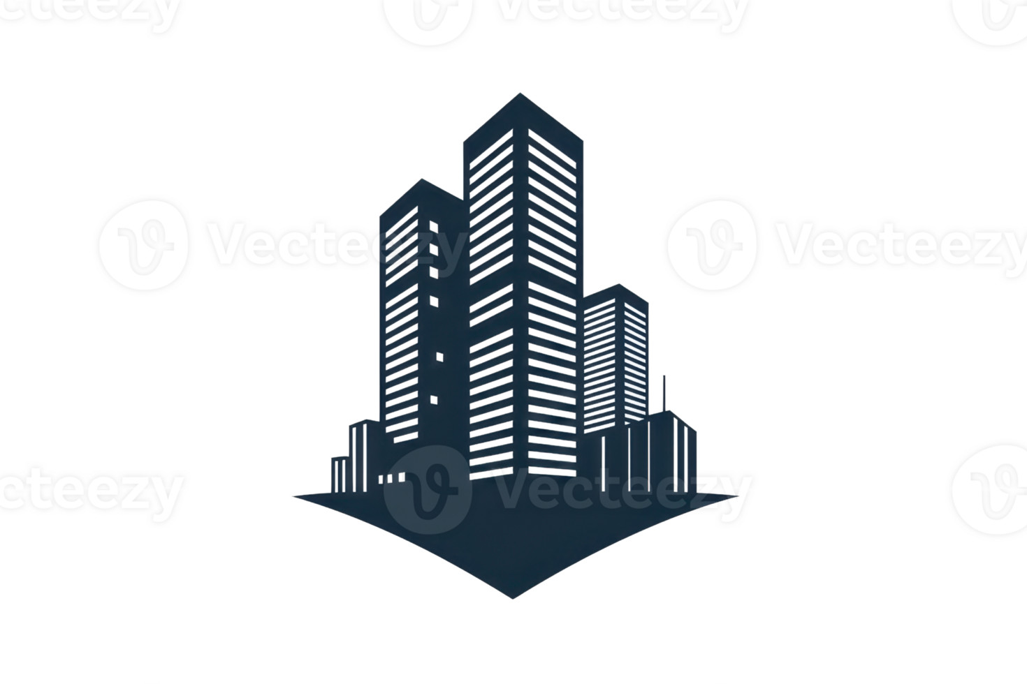 Modern urban skyline silhouette with high-rise buildings, illustrating architecture and cityscape elements for design concepts. png