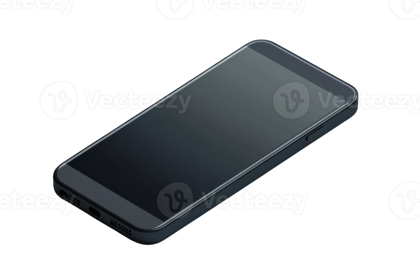 Sleek modern smartphone with dark screen, minimal design, perfect for technology presentations and digital marketing visuals. png
