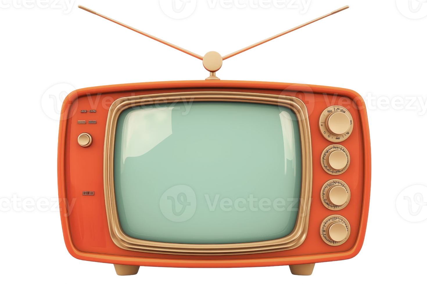 Retro vintage television with old-fashioned design and classic details, showcasing nostalgia and style. Ideal for media and pop culture themes. png