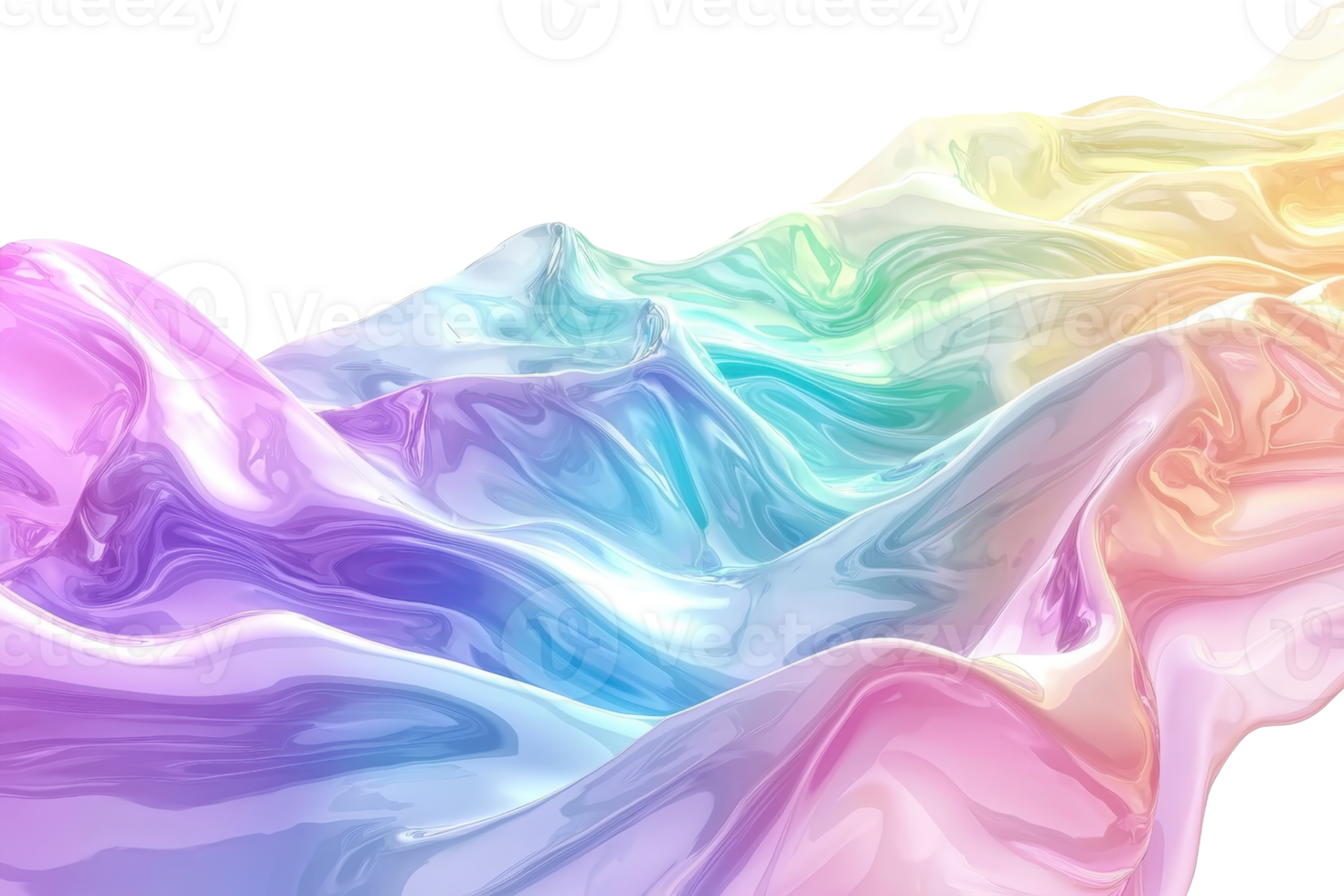 Vibrant abstract background featuring fluid rainbow-colored waves and smooth, flowing patterns, creating a sense of movement and energy. png