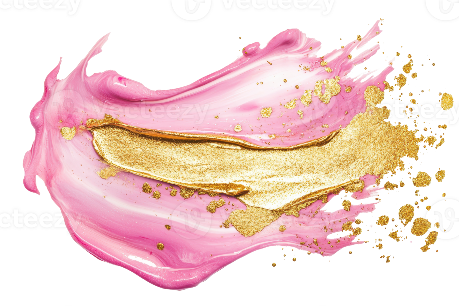 Stunning abstract design with vibrant pink and gold paint splashes, creating a luxurious and artistic texture. Perfect for creative projects. png