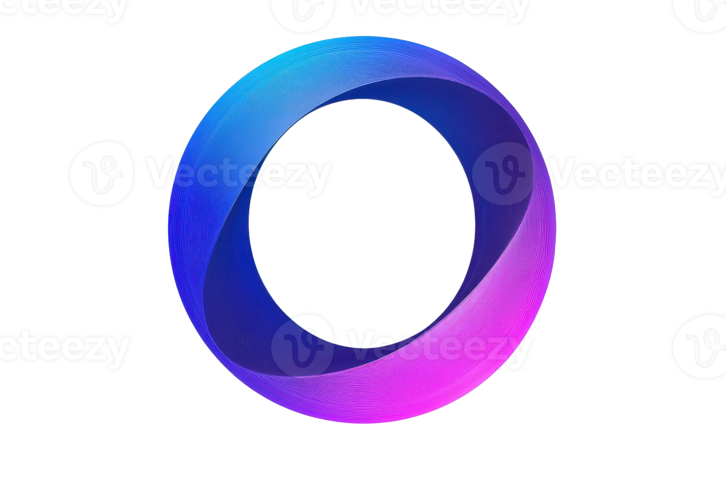 Vibrant abstract blue gradient infinity loop design on a transparent background. symbolizing endless possibilities and modern technology. png