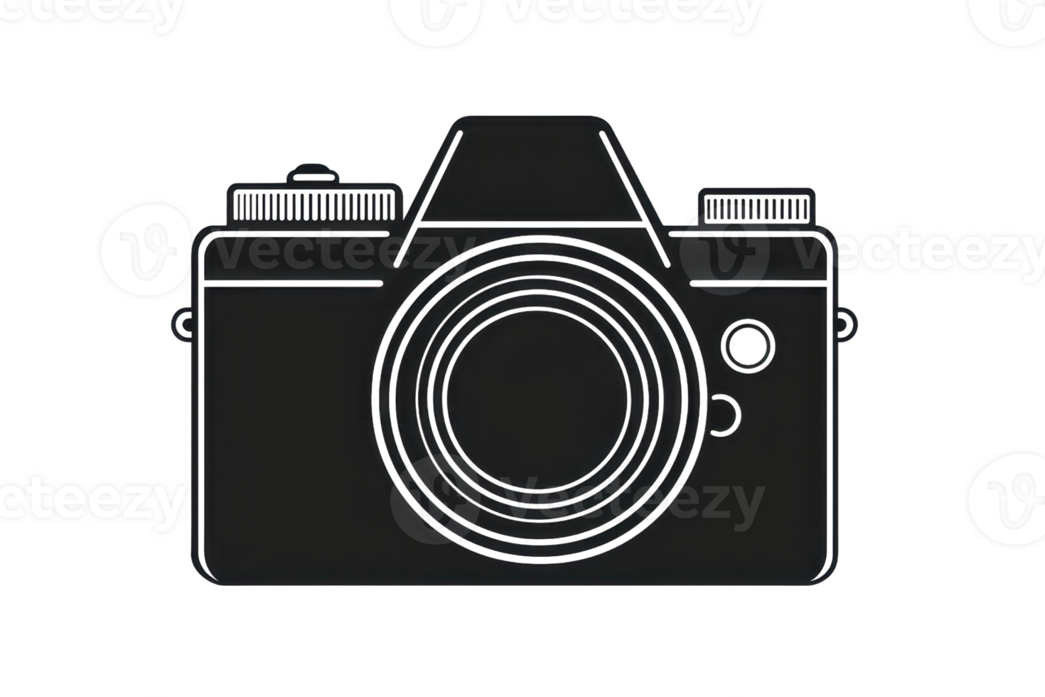 Vintage black camera silhouette, perfect for photography-themed designs and creative projects. Ideal for retro and classic style inspirations. png