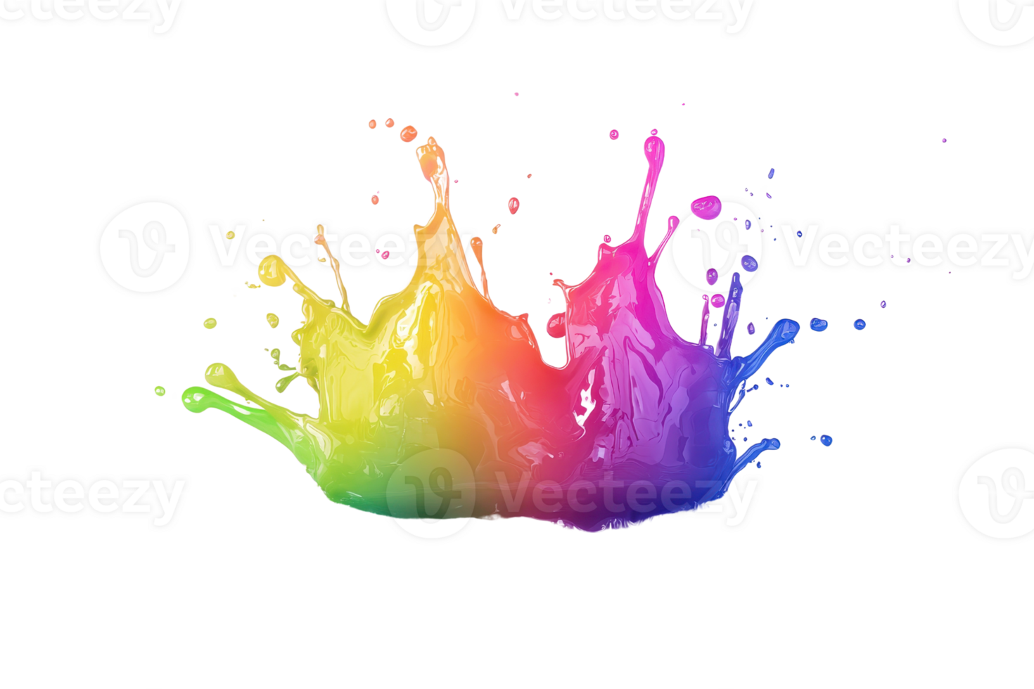 Vibrant splash with dynamic colorful paint explosion against transparent background. showcasing creativity and energy in abstract art. png