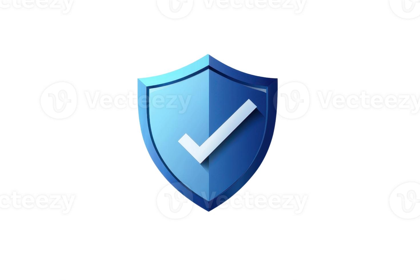 Blue shield with a checkmark symbol representing security and protection, ideal for illustrating digital safety and data security concepts. png