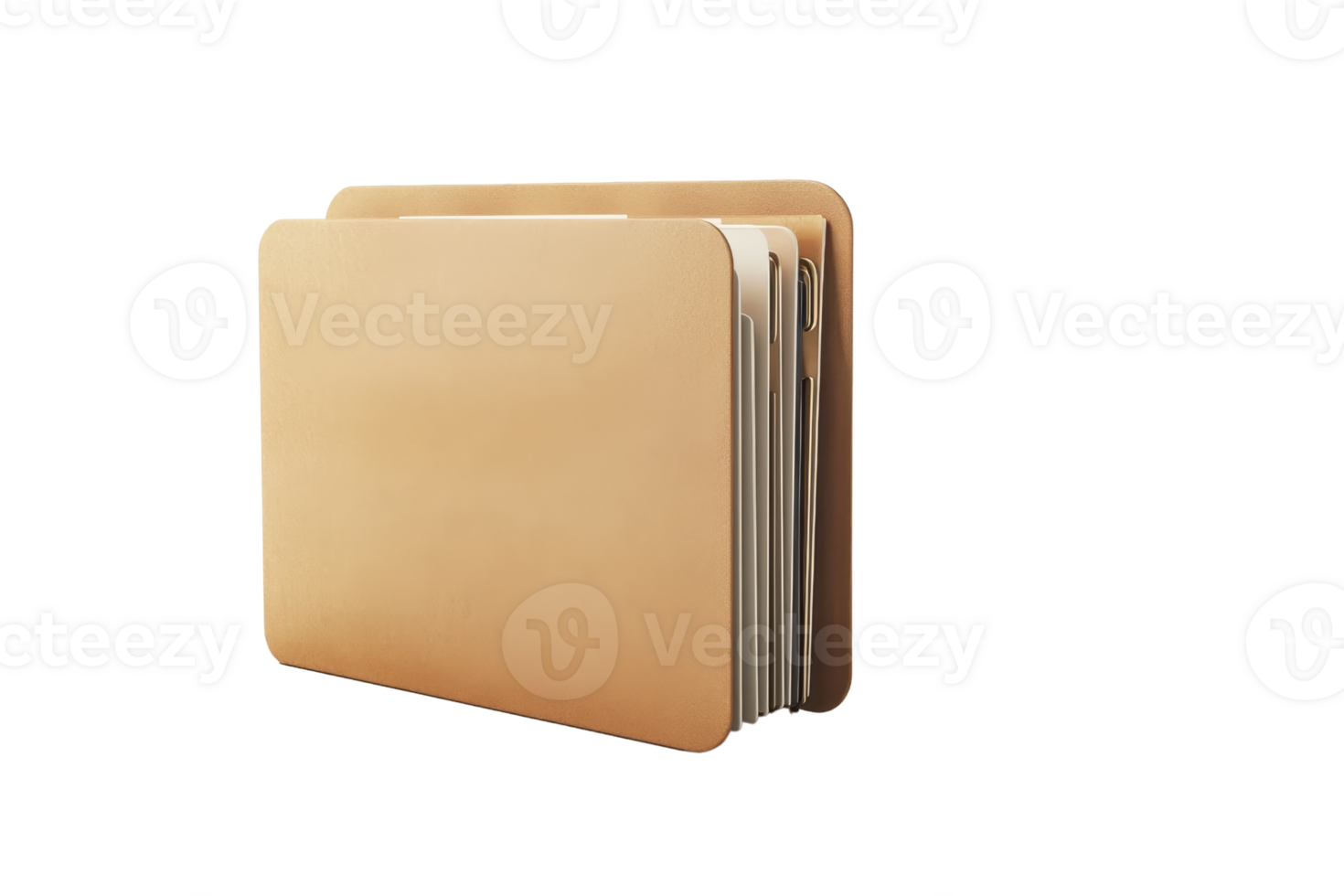 Brown folder isolated on transparent background. symbolizing organization and office work. Useful for documents, education, and business themes. png