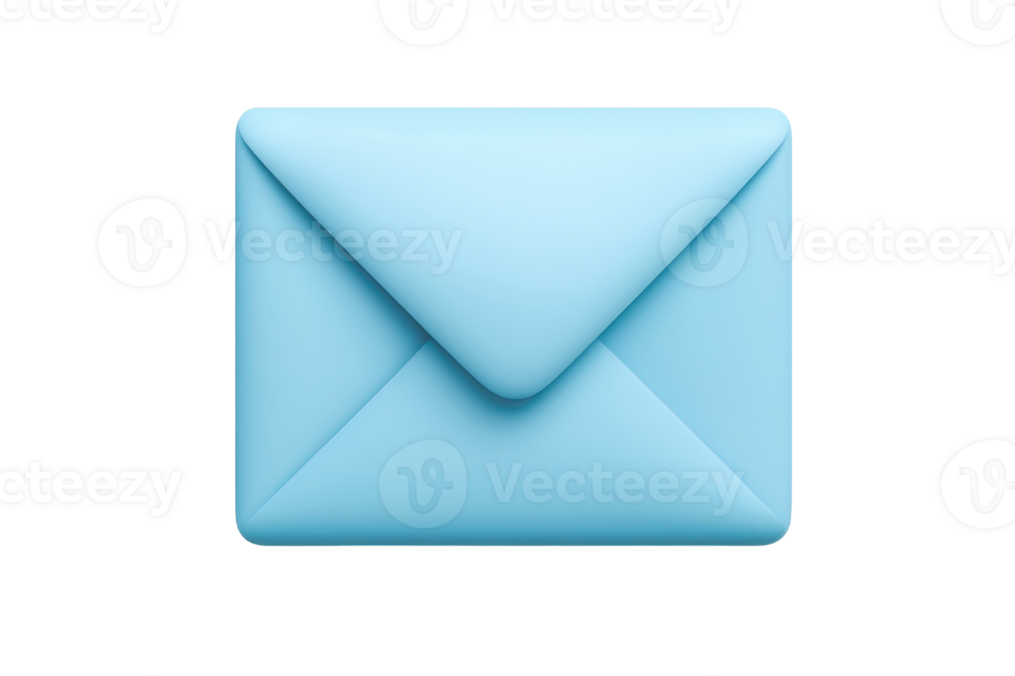 Blue envelope icon on transparent background. symbolizing communication, messaging, and email services. Simple and modern design. png
