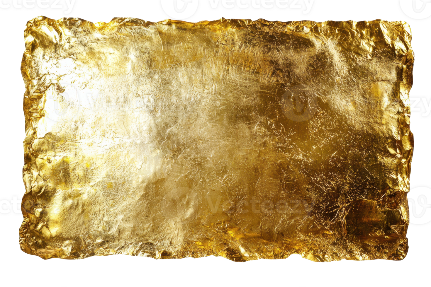 Close-up of a textured gold foil sheet, capturing its metallic shine and intricate patterns. Ideal for backgrounds and design projects. png