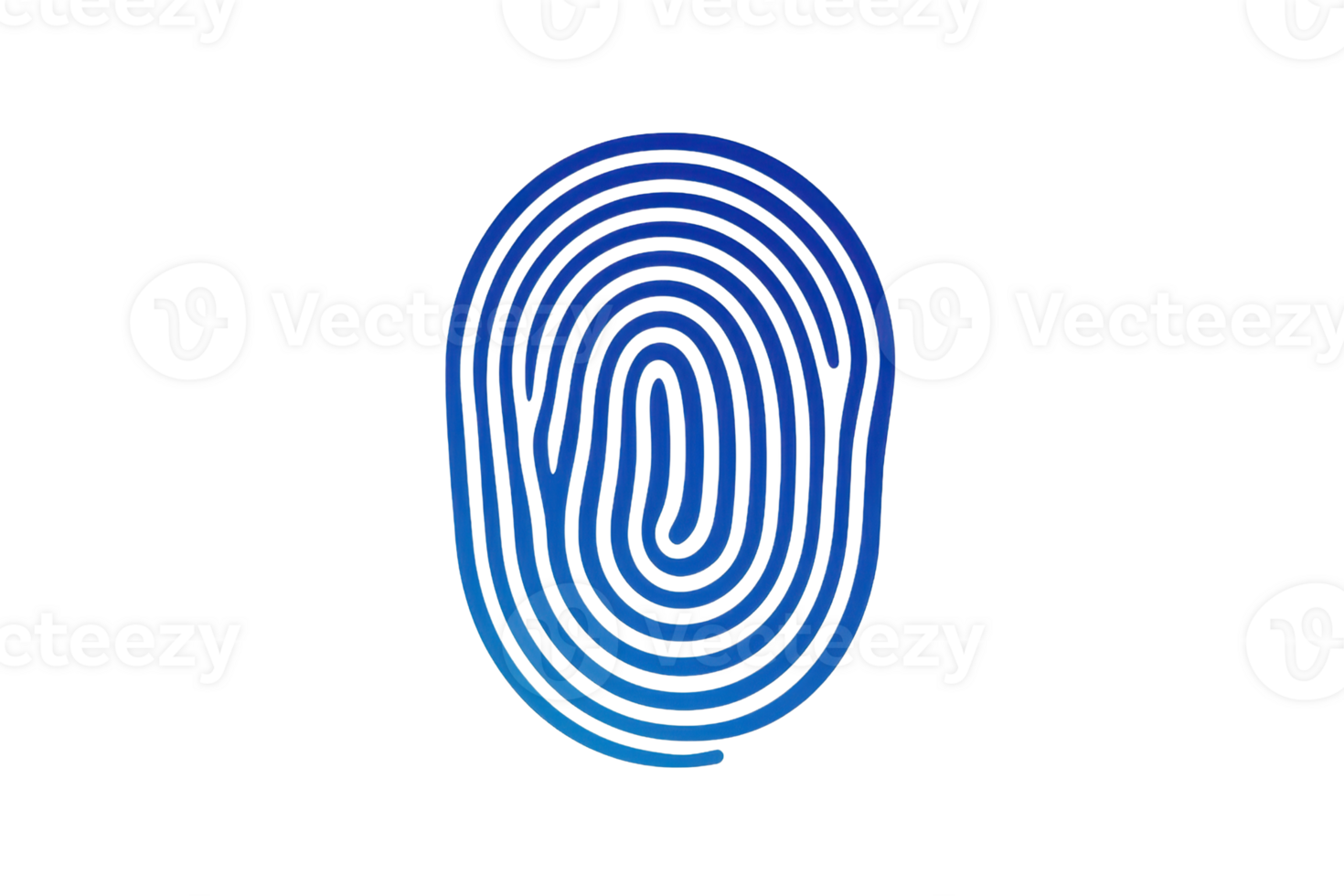 Digital blue fingerprint illustration on transparent background. representing identity, security, and technology in modern digital applications. png