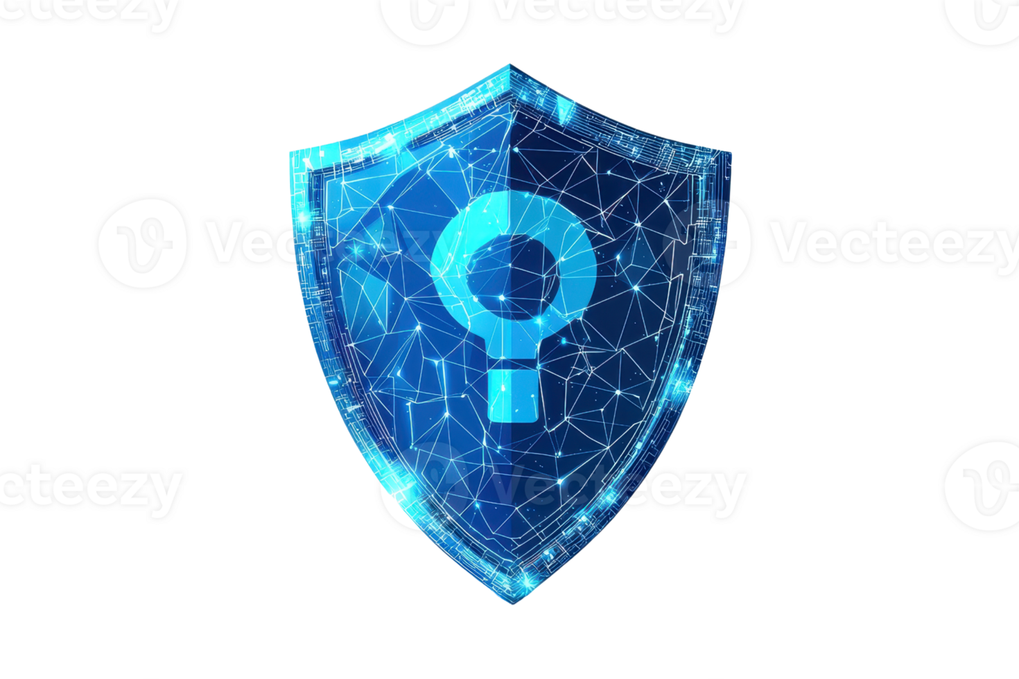 digitale sicurezza emblema con un' raggiante serratura simboleggia sicurezza informatica e dati protezione nel un' futuristico Tech design. png