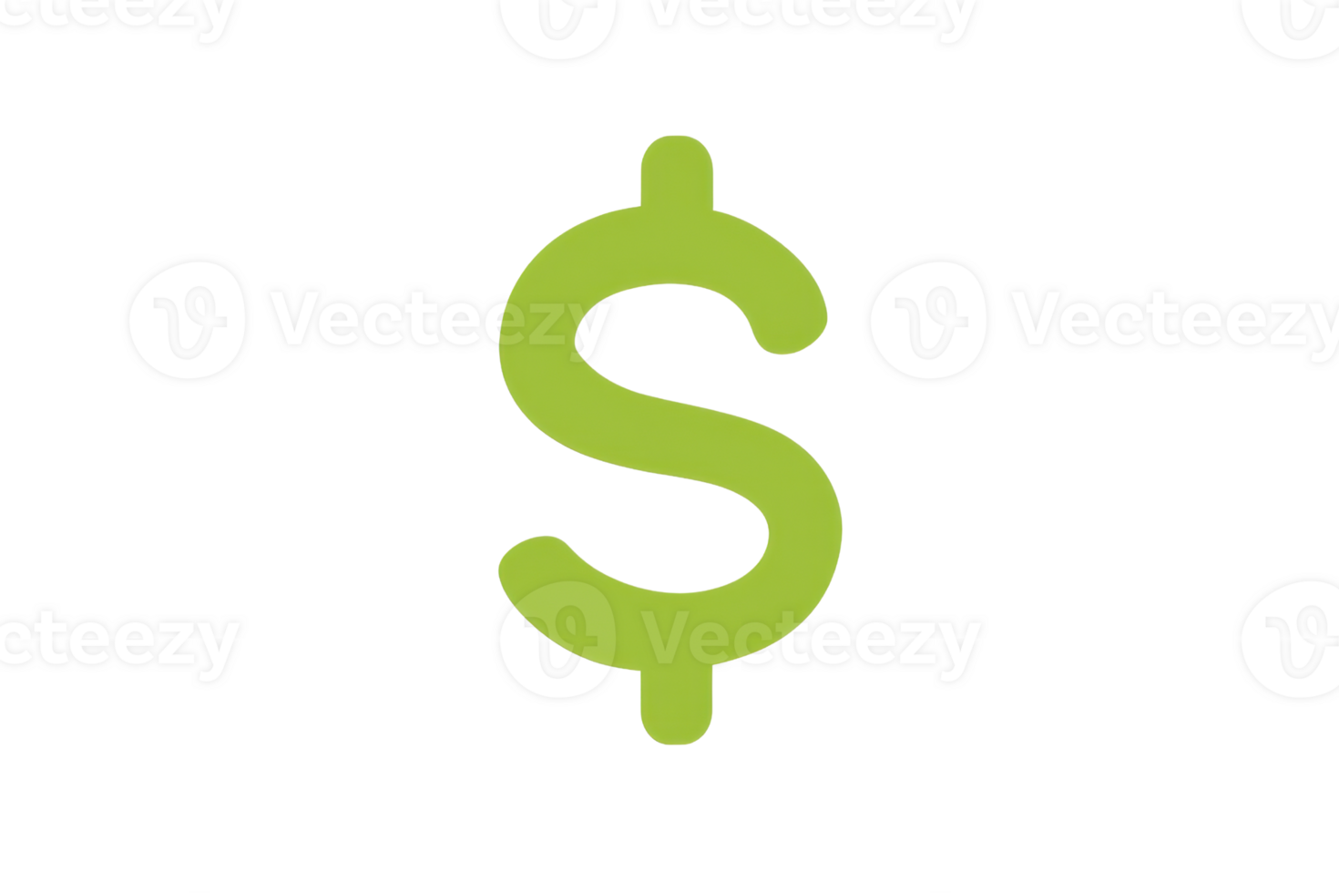Green dollar symbol on a transparent background. representing finance, economy, and currency. Suitable for business and financial concepts. png