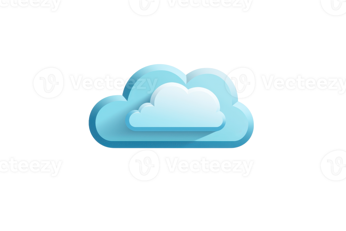 Illustration of a stylized blue cloud icon representing technology, internet, and computing. Ideal for digital and network concepts. png