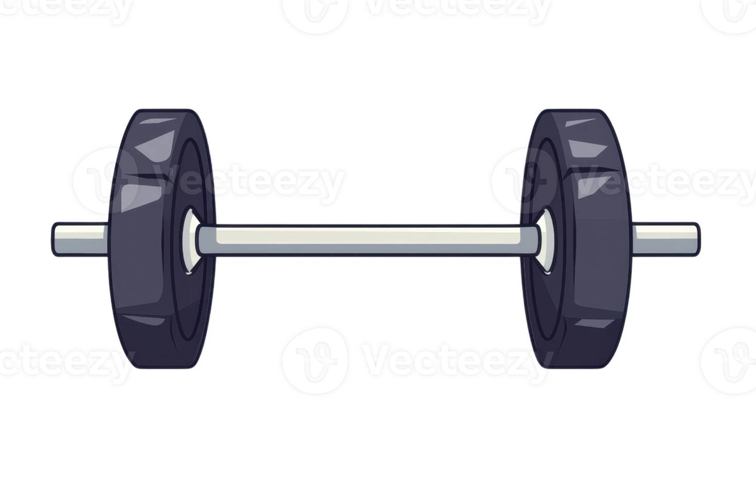 Illustration of a barbell with weights. Perfect for fitness, gym, and exercise-related projects and designs. png