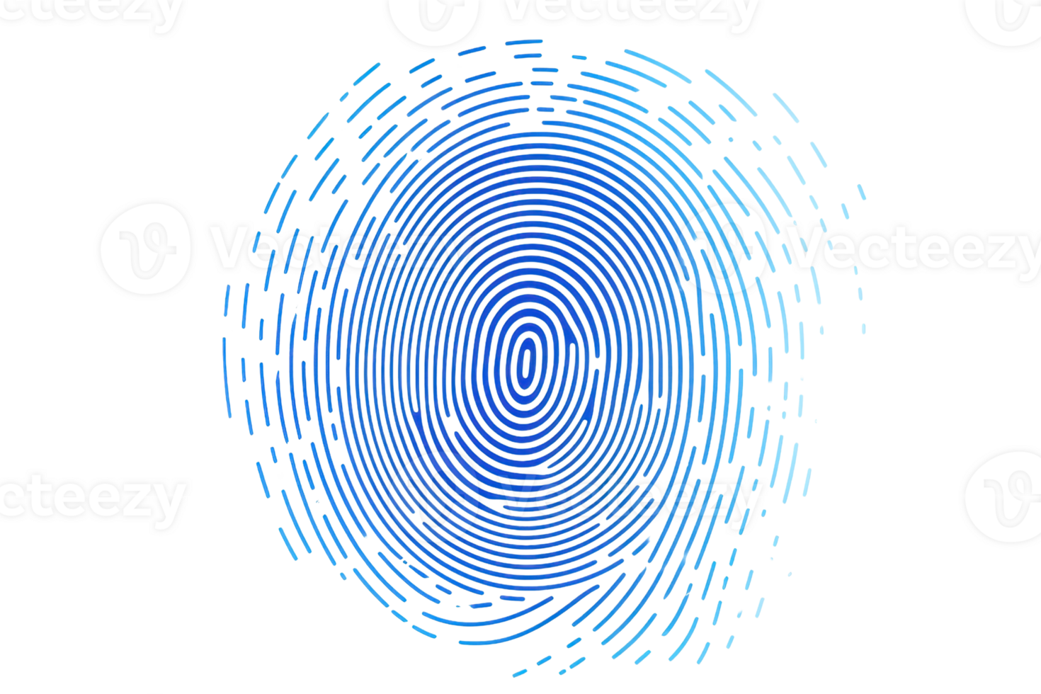 Futuristic digital fingerprint pattern in blue tones, symbolizing technology and identity. Perfect for security and innovation themes. png