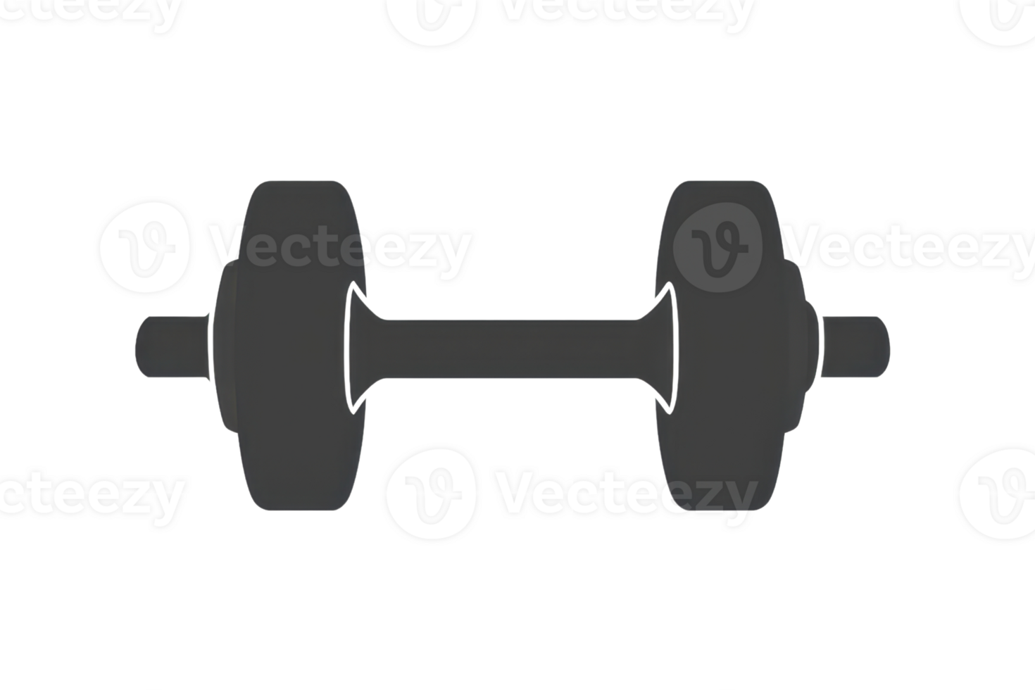 Single black dumbbell isolated on a transparent background. perfect for fitness, gym, and workout themes. Ideal for promoting strength training. png