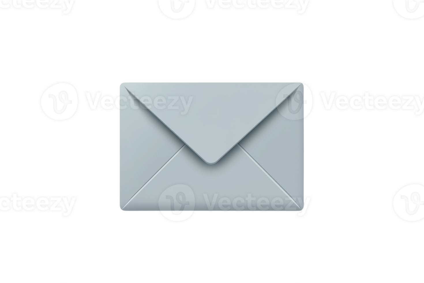 Minimalistic grey envelope icon on a transparent background, symbolizing communication, mail, and digital messaging. png