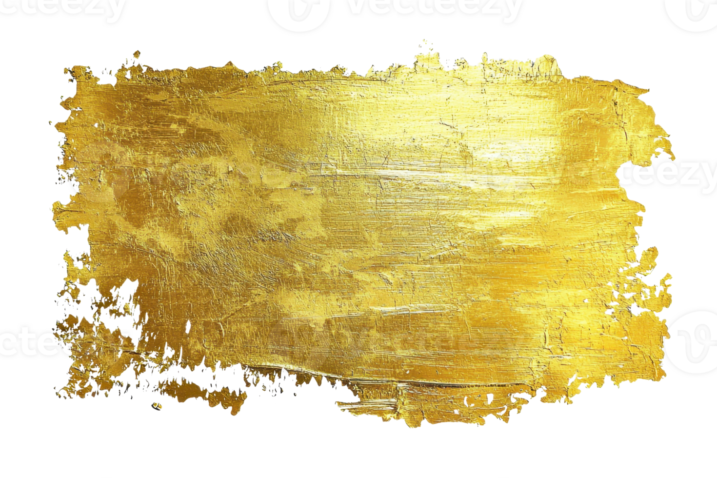 High-resolution image of a vibrant gold textured brush stroke on a transparent background. perfect for art projects and graphic design. png