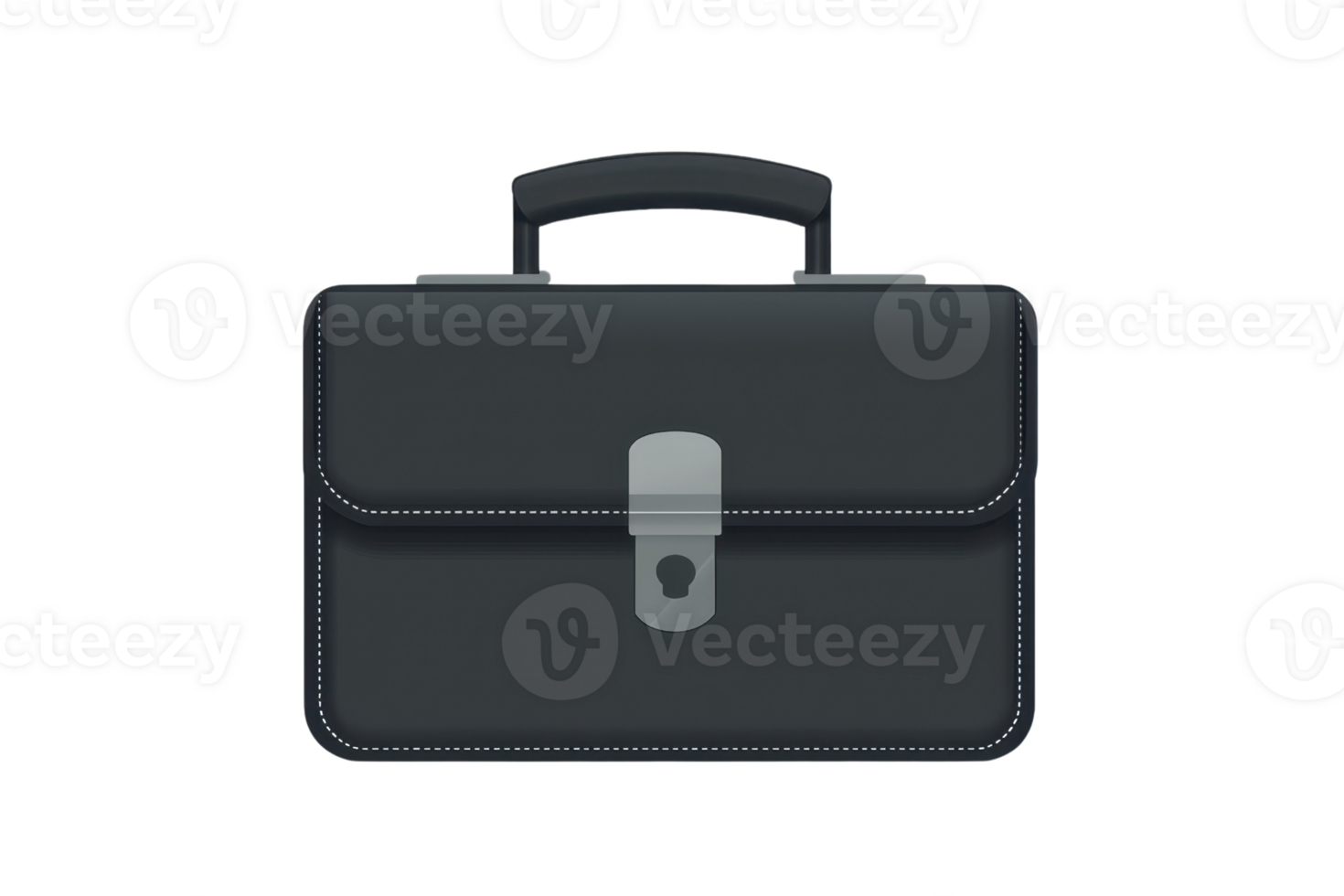 Sleek black briefcase with a secure lock, perfect for business professionals. Stylish and functional accessory for modern workplace needs. png
