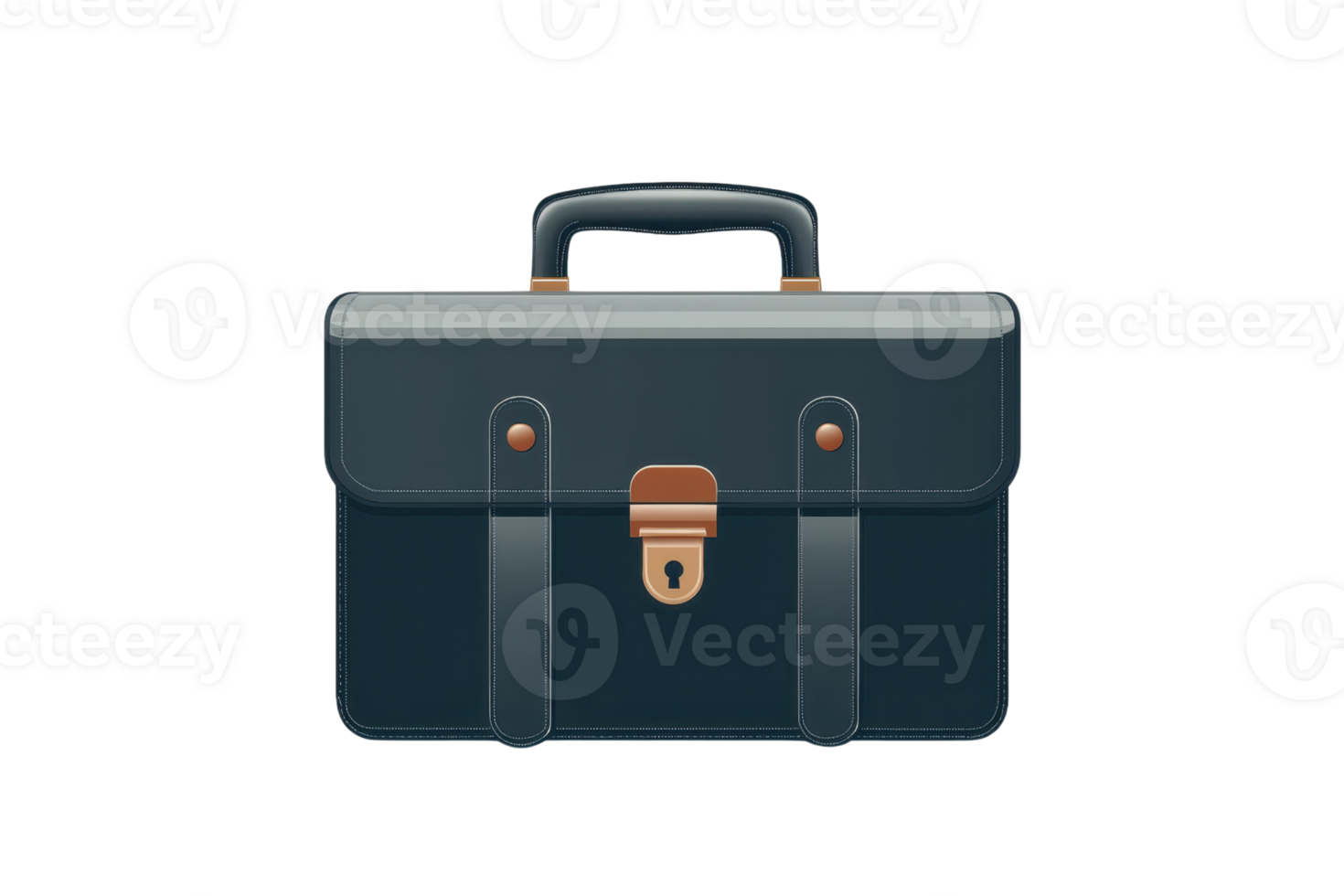 Stylish dark leather briefcase with secure lock and sturdy handle, perfect for business, travel, or everyday professional use. png
