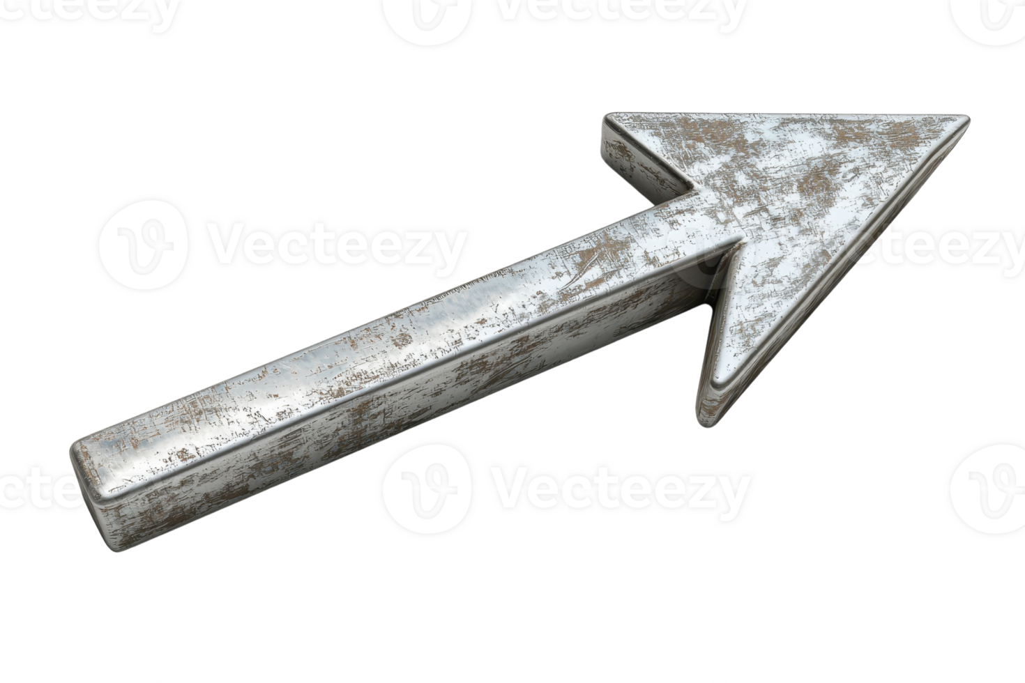 Rustic metal arrow pointing upwards, symbolizing direction and navigation. Perfect for themes of guidance, choice, and industrial design. png