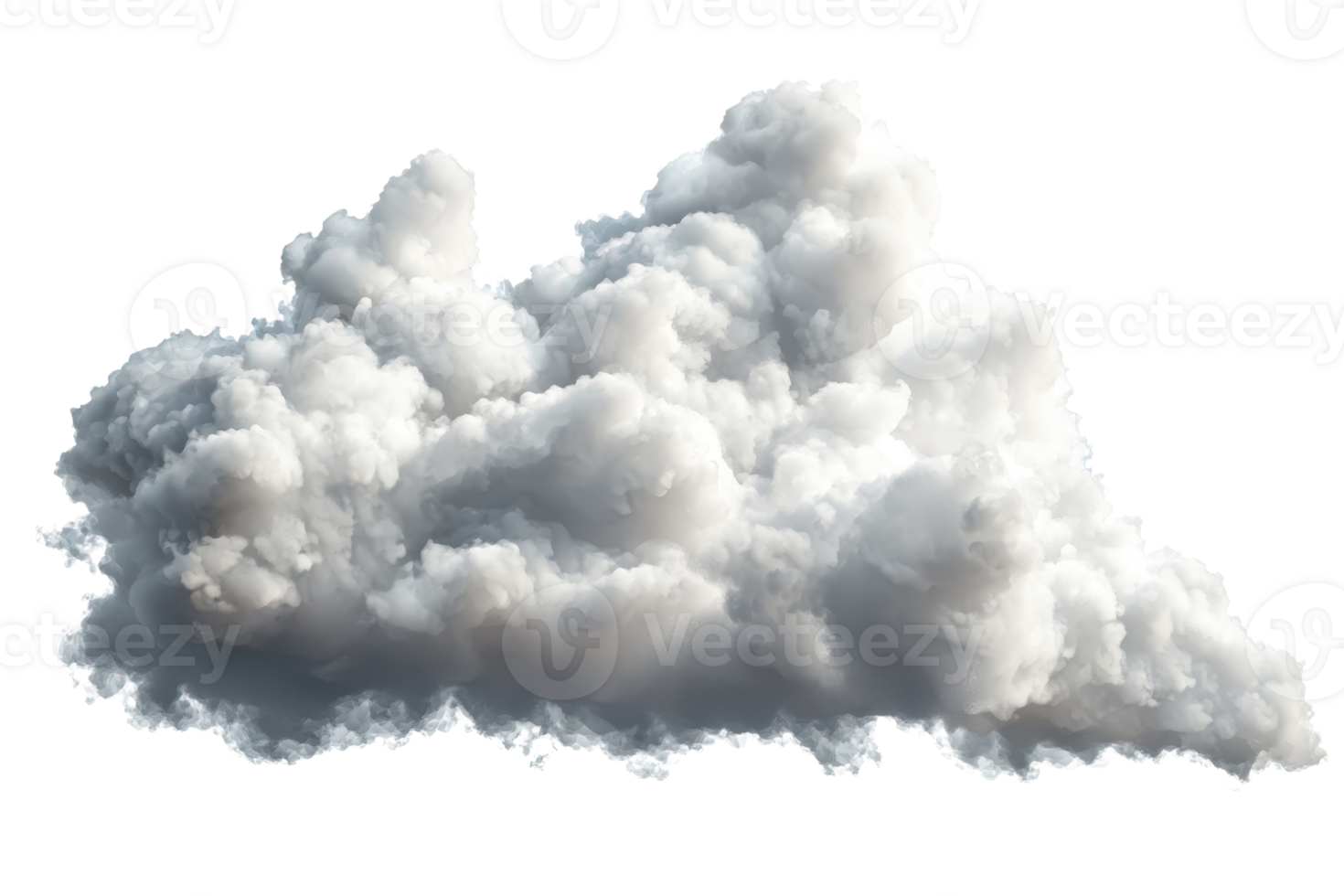 Isolated fluffy white cloud on a transparent background, perfect for design and weather projects. png