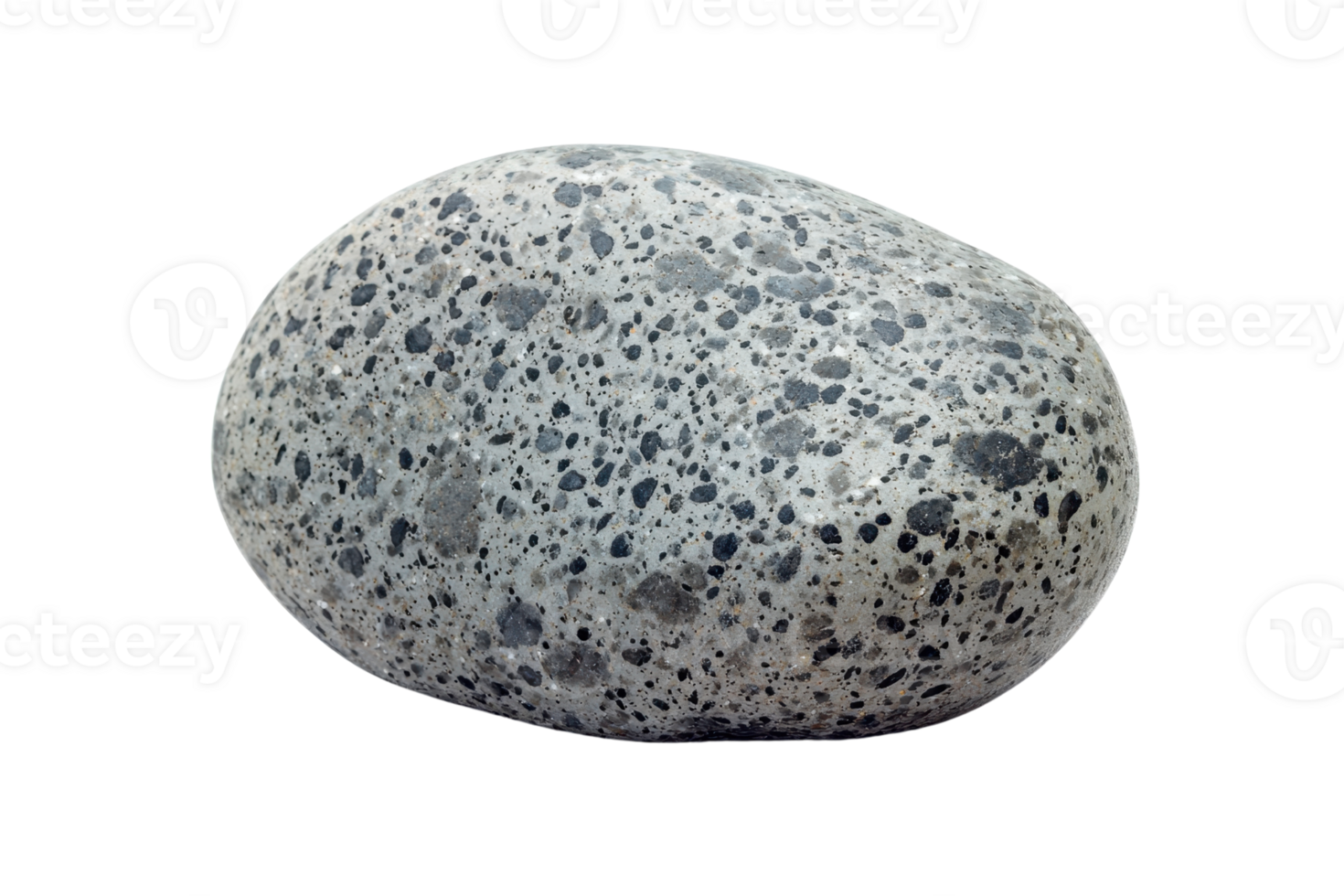 Speckled gray stone with a smooth texture, showcasing unique natural patterns. Perfect for design or educational purposes. png