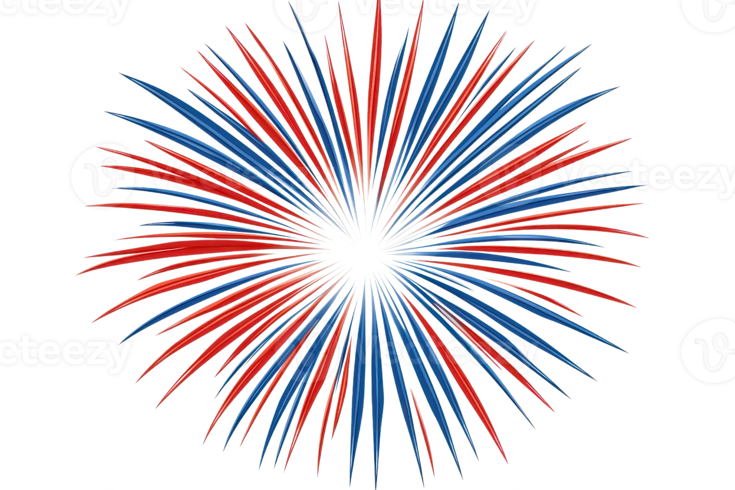 Vibrant explosion of red and blue fireworks illuminating the night sky, perfect for celebrating festivals, events, and parties. png