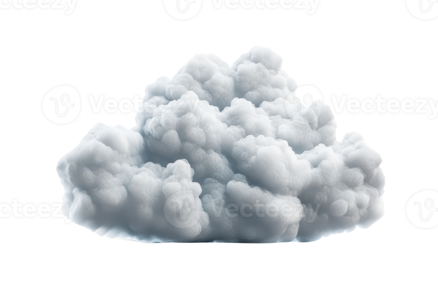 Realistic fluffy cloud against transparent background. isolated for weather, nature, or design usage in various creative projects. png
