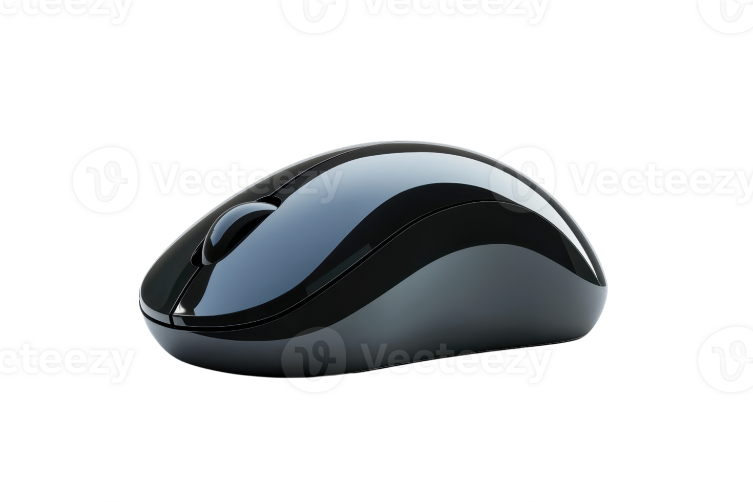 Wireless computer mouse with a sleek black design, perfect for office or home use, offering smooth navigation and ergonomic comfort. png