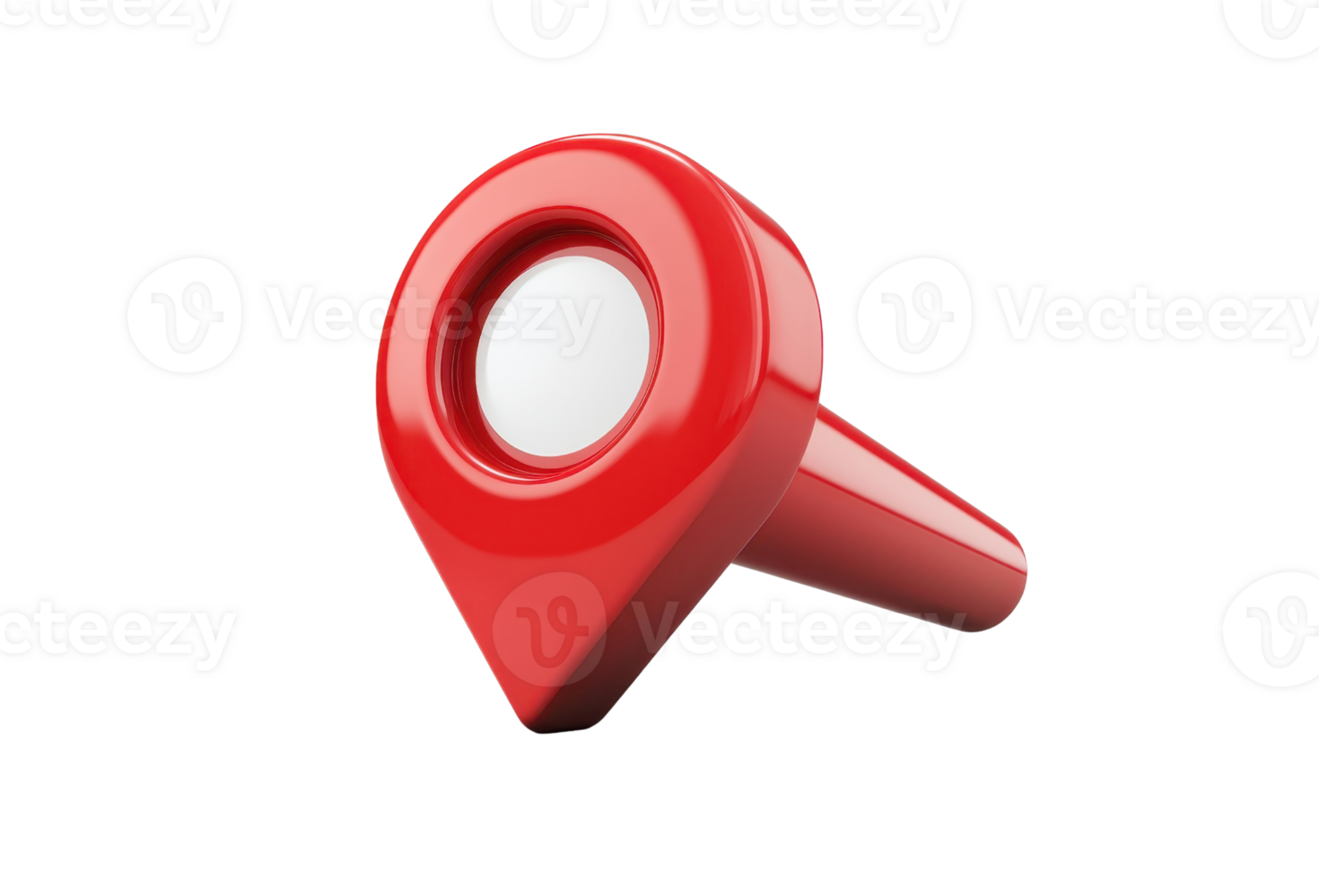 3D illustration of a red location pin isolated on transparent background. symbolizing navigation, location, and GPS marker in digital maps. png