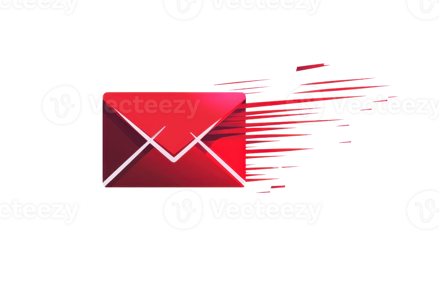 Digital red envelope icon with motion effect, symbolizing fast email communication and efficient online messaging in modern technology. png