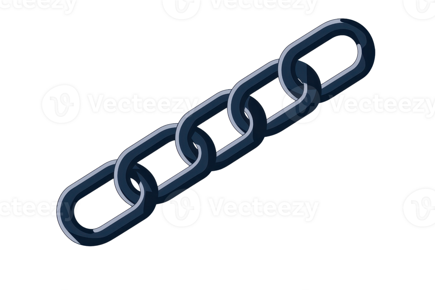 Illustration of a sturdy metallic chain link, representing strength and connection in a modern, minimalist style. png