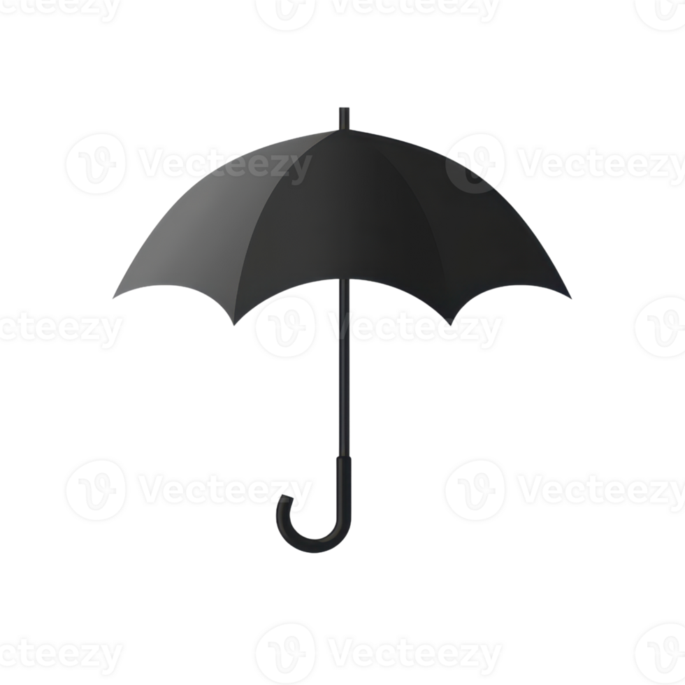Minimalist black umbrella icon on a transparent background. symbolizing rain protection, simplicity, and elegant design. png