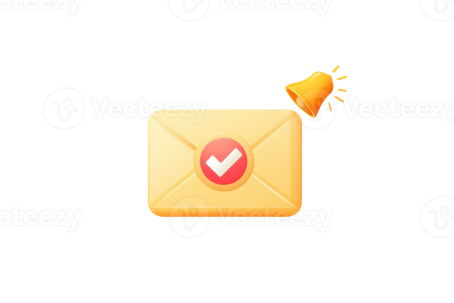Colorful email notification icon with checkmark and bell, symbolizing alert and communication in digital correspondence. png