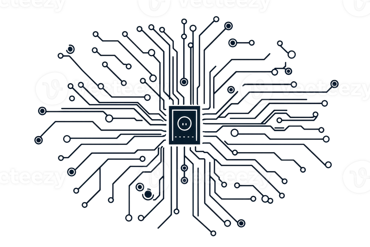 abstrato imagem do uma digital o circuito borda com interligado linhas, representando avançado tecnologia e eletrônico inovação. png