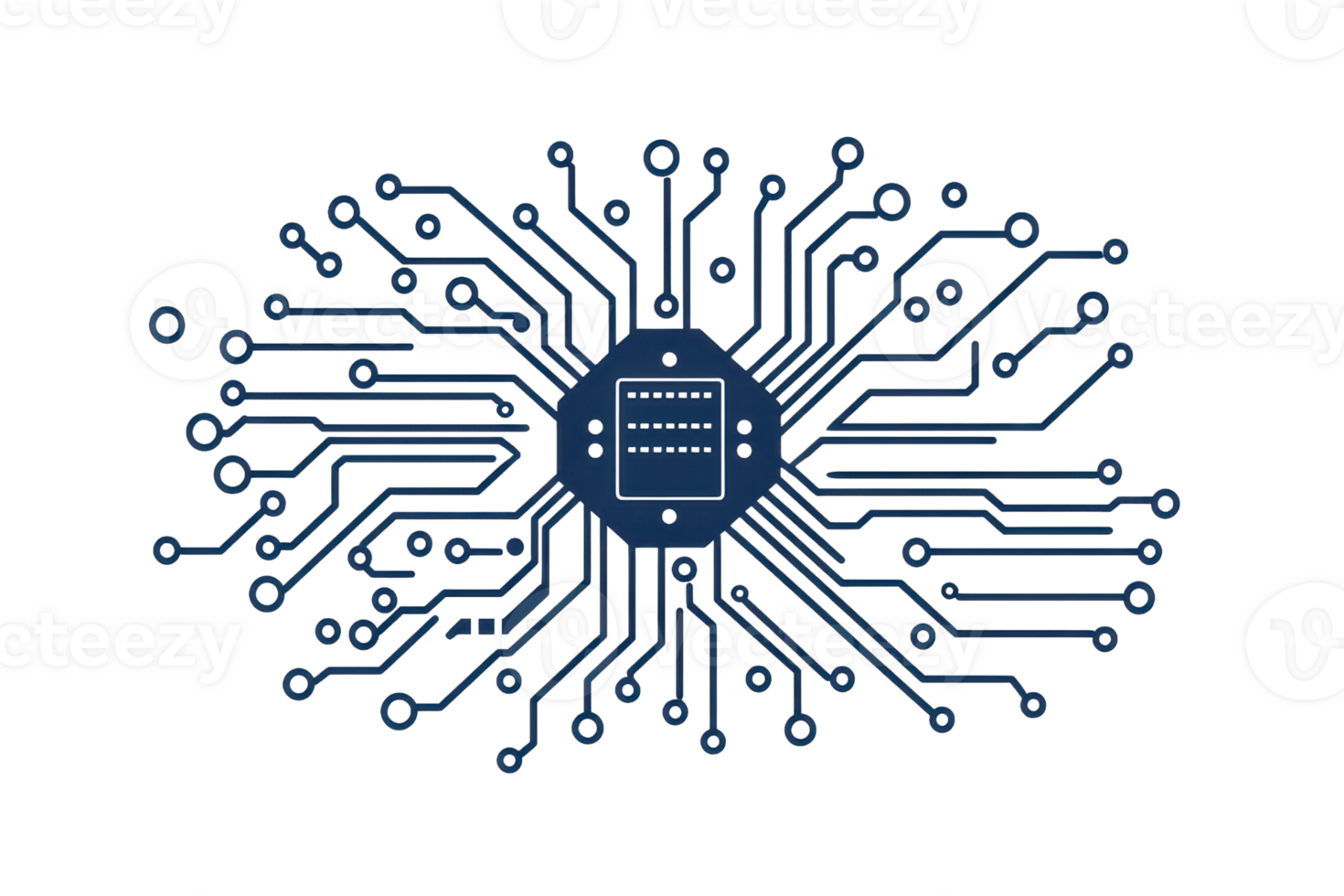 Abstract illustration of a blue circuit design representing technology, digital connections, and data flow in modern electronics. png
