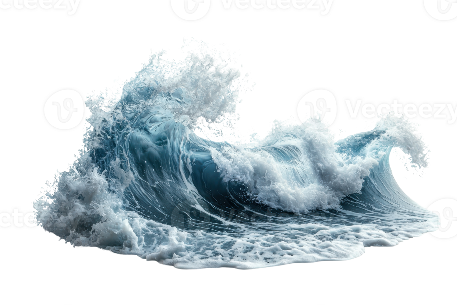 Dramatic ocean wave captured in mid-motion, showcasing the powerful energy and beauty of nature's force. png