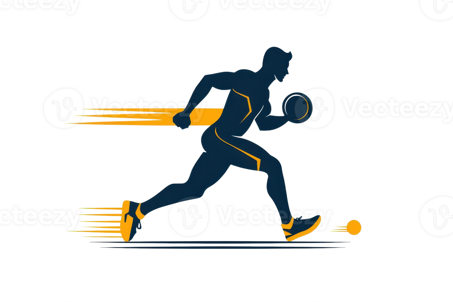 Dynamic illustration of a runner in motion, showcasing energy and speed with vibrant colors, perfect for sports and fitness themes. png