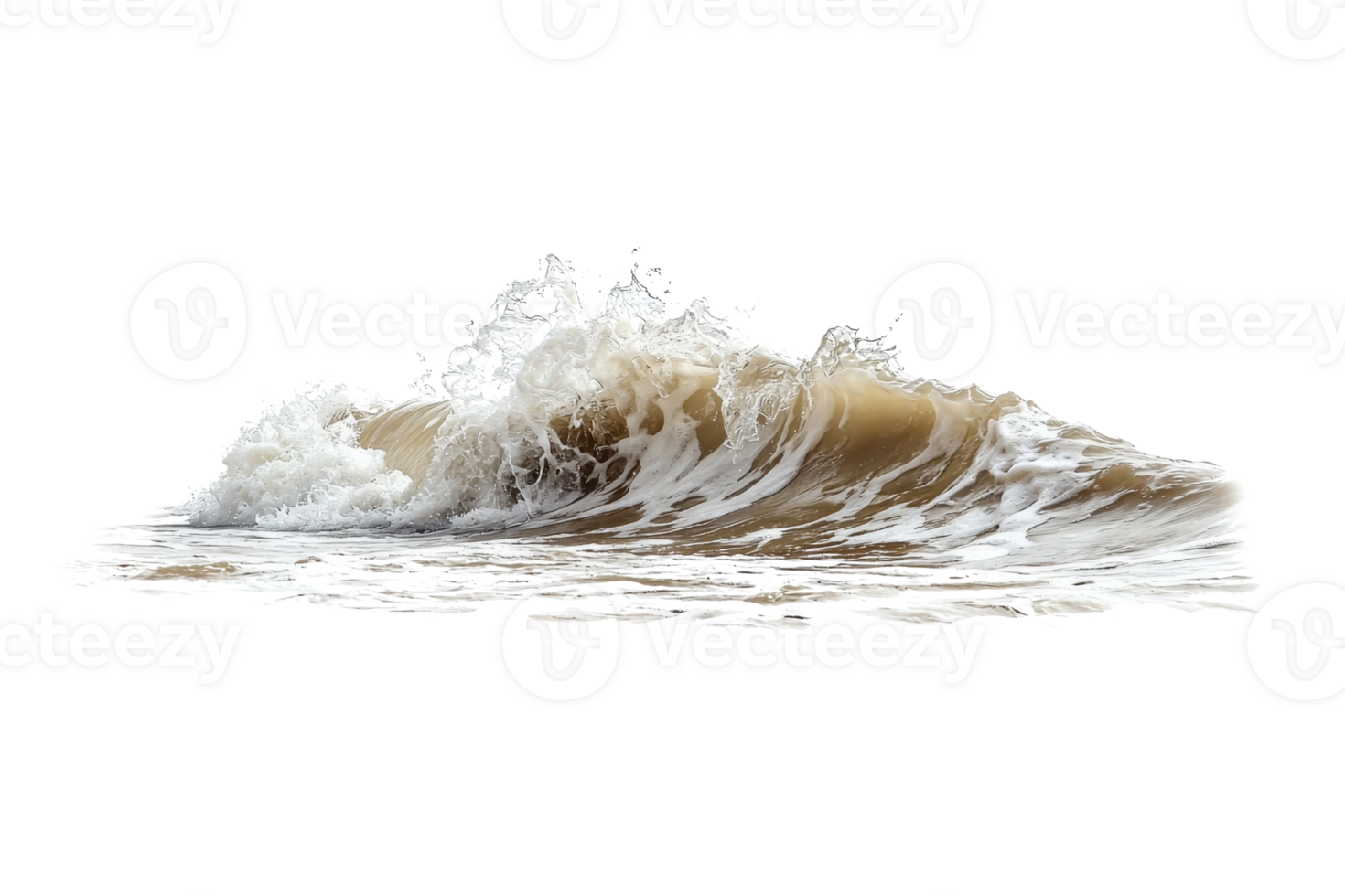 Dynamic ocean wave isolated on transparent background. showcasing natural water movement. Perfect for beach, nature, and marine themes. png