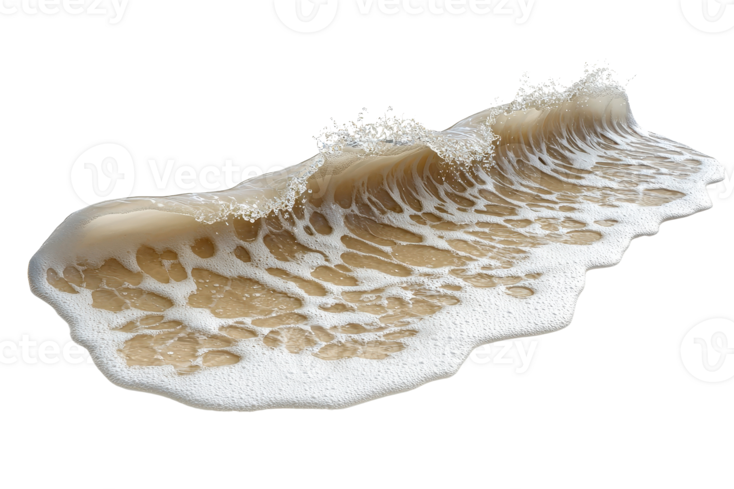 High-quality image of a powerful ocean wave crashing, creating foamy textures. Perfect for nature, sea, and water-related projects. png