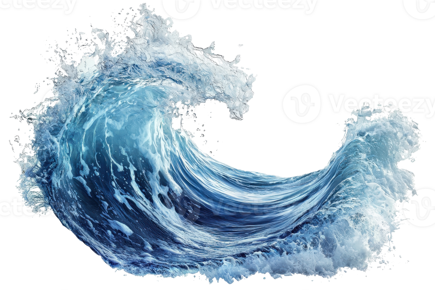 Dynamic ocean wave captured mid-surge, showcasing the power and fluidity of water. Perfect for nature, ocean, and fluid dynamics themes. png
