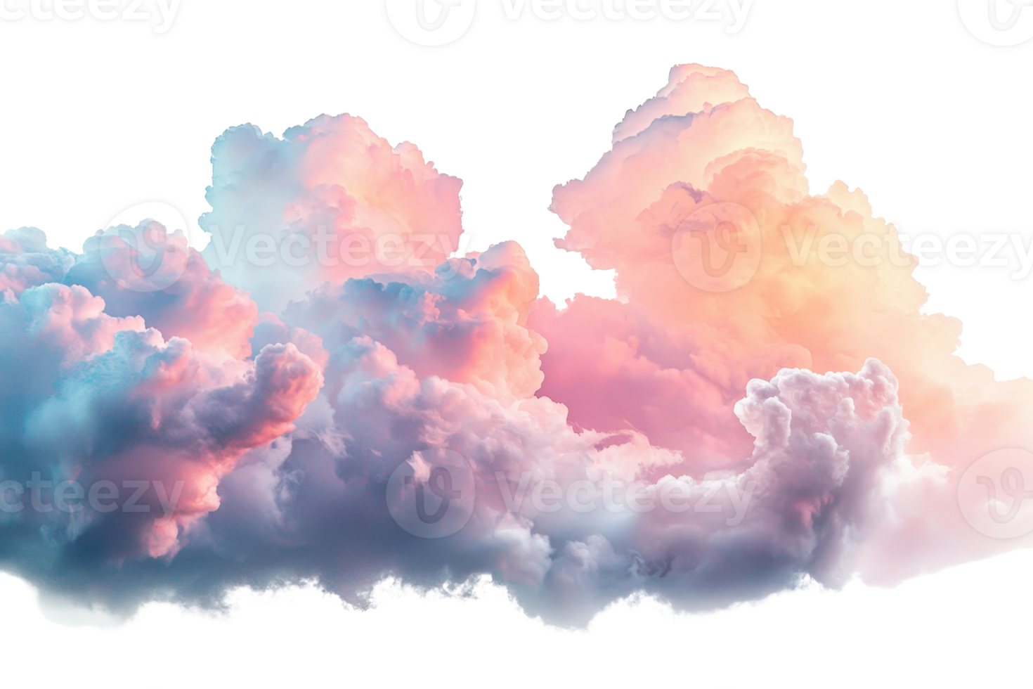 Vibrant pastel-colored clouds with a dreamy, serene atmosphere. Perfect background for creative projects, designs, or artistic inspiration. png